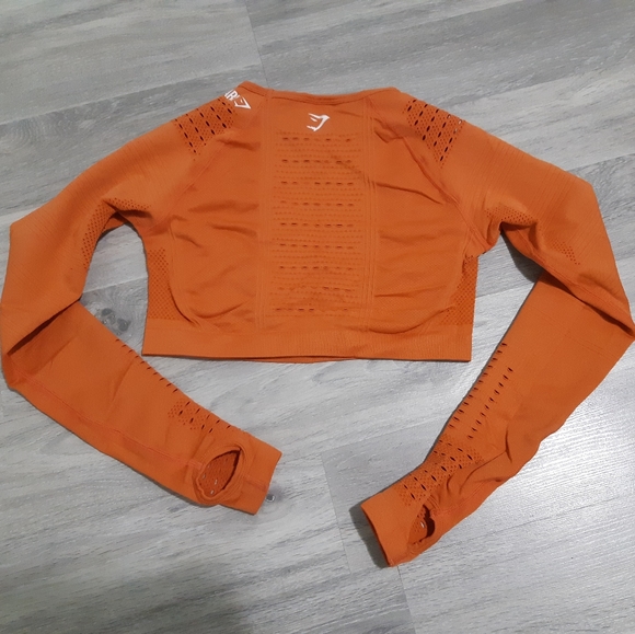 EUC Gymshark Flawless Knit Crop Top in Burnt Orange - Picture 5 of 5